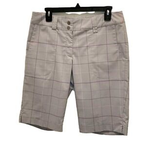 Nike Dri-Fit‎ Golf Shorts Multicolor Windowpane Stripes Men's 8 Gray